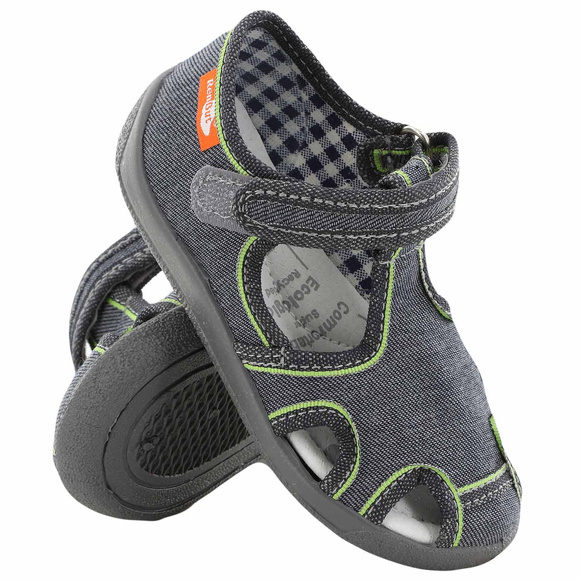 Kinder Hausschuhe Textilschuhe mit Klettverschluss