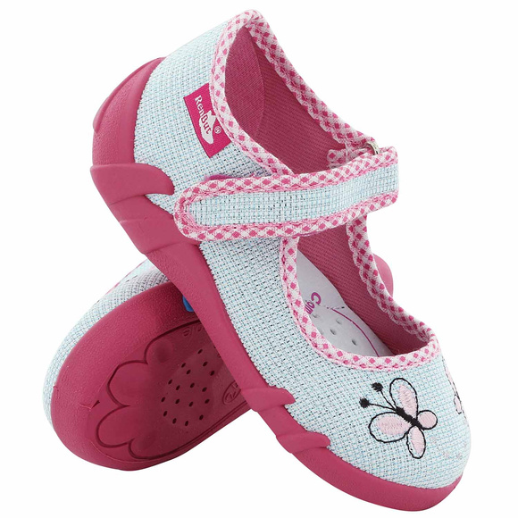 Kinder Hausschuhe Textilschuhe mit Klettverschluss