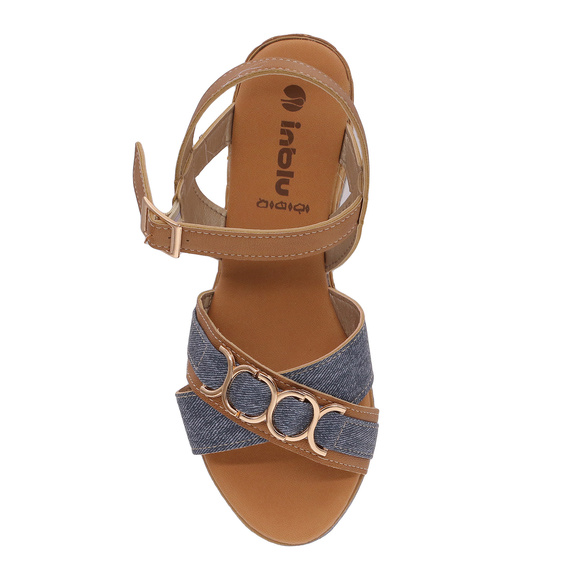 Damensandalen mit hohem Keilabsatz