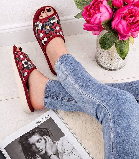 Frauen Hausschuhe Hausschuhe offene Zehe Blumen