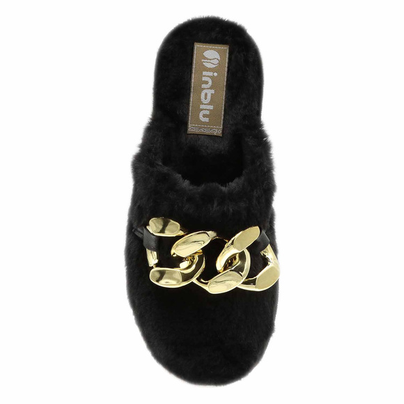 Damen Hausschuhe Hausschuhe Fell Kette