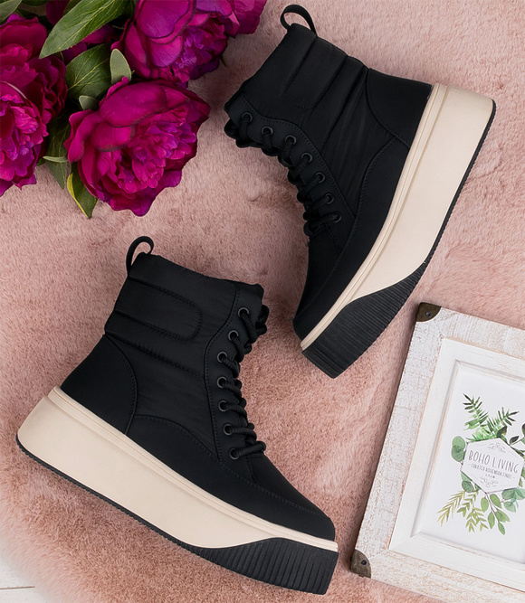 Damen Winterschneestiefel zum Schnüren mit Reißverschluss