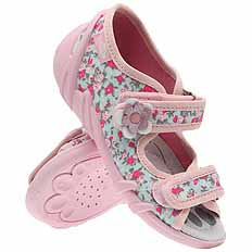 Kinder Textil Hausschuhe Sandalen mit Klettverschluss