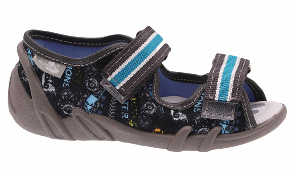 Kinder Textil Hausschuhe Sandalen mit Klettverschluss
