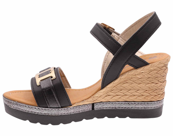 Damensandalen mit hohem Keilabsatz