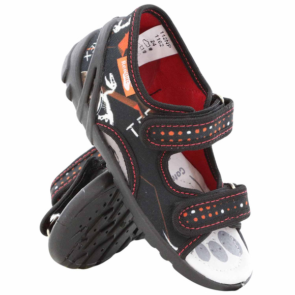 Kinder Textil Hausschuhe, Klettsandalen