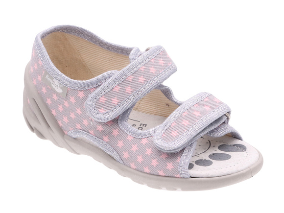 Kinder Textil Hausschuhe, Klettsandalen