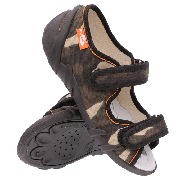 Kinder Textil Hausschuhe Sandalen mit Klettverschluss