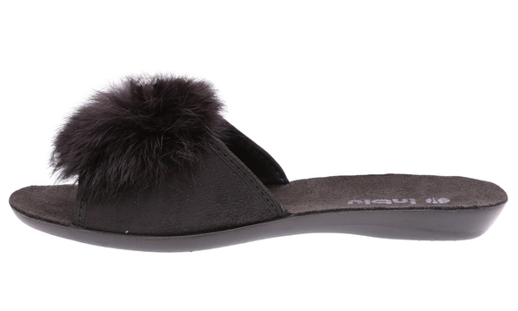 Hausschuhe Damen niedrig Pompon Hausschuhe