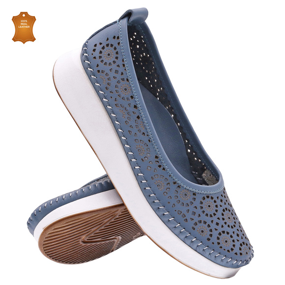 Damenschuhe durchbrochene Ballerinas