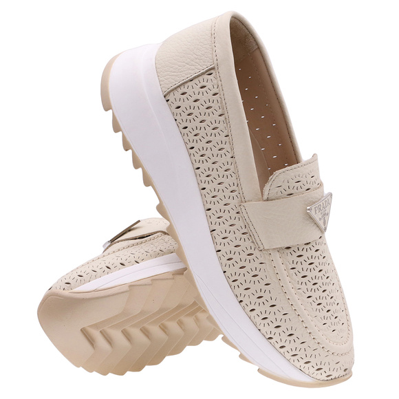 Damenschuhe durchbrochene Mokassins