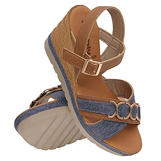 Damensandalen mit hohem Keilabsatz