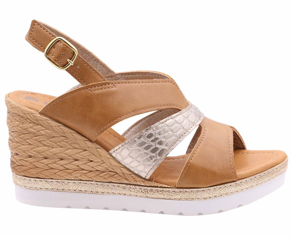 Damensandalen mit hohem Keilabsatz