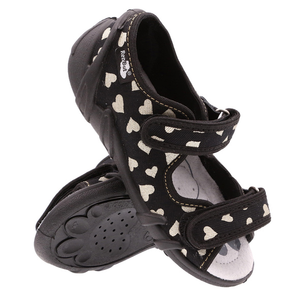 Kinder Textil Hausschuhe Sandalen mit Klettverschluss