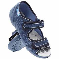 Kinder Textil Hausschuhe Sandalen mit Klettverschluss