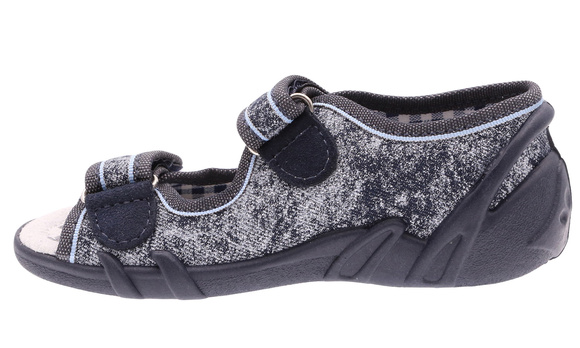 Kinder Textil Hausschuhe Sandalen mit Klettverschluss