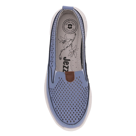 Damenschuhe durchbrochene Mokassins mit Gummizug