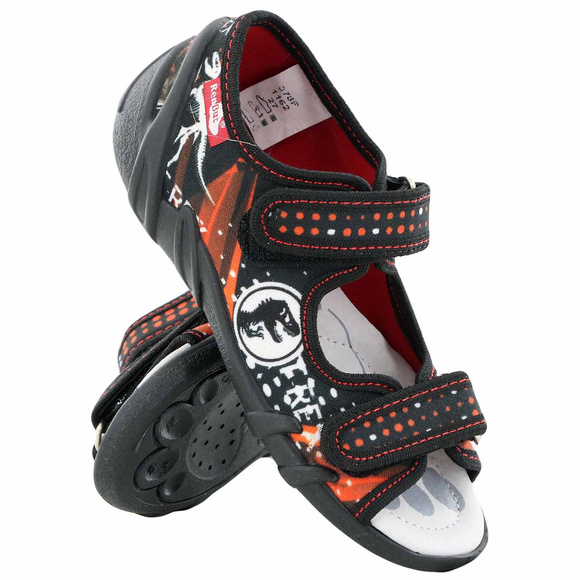 Kinder Textil Hausschuhe Sandalen mit Klettverschluss