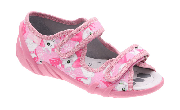 Kinder Textil Hausschuhe Sandalen mit Klettverschluss