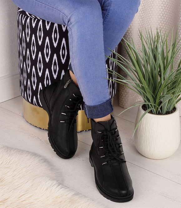 Damen Winterstiefel zum Schnüren mit Reißverschluss