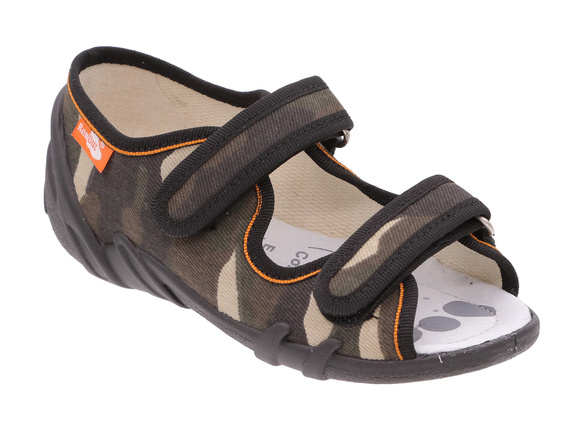 Kinder Textil Hausschuhe Sandalen mit Klettverschluss