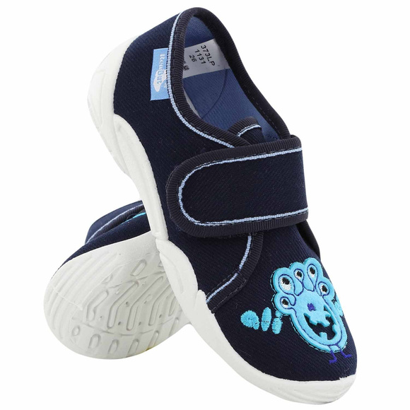 Kinder-Textilhausschuhe mit Klettverschluss