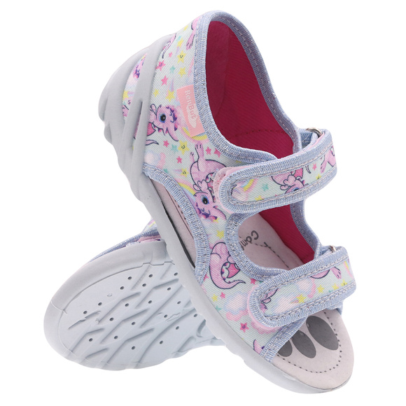 Kinder Textil Hausschuhe, Klettsandalen