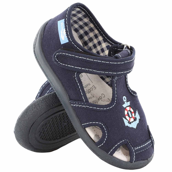 Kinder Hausschuhe Textilschuhe mit Klettverschluss