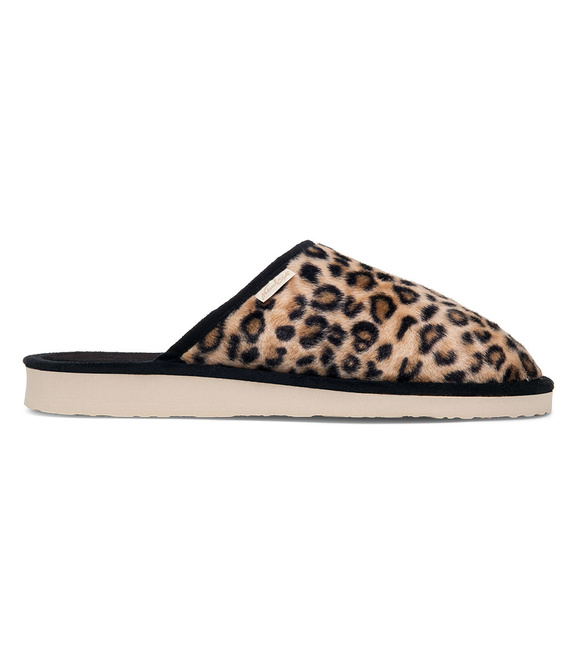 Damen Pantoffeln Hausschuhe Leopardenmuster