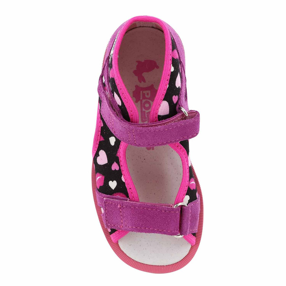 Kinder Hausschuhe vorbeugend Klett Herzen