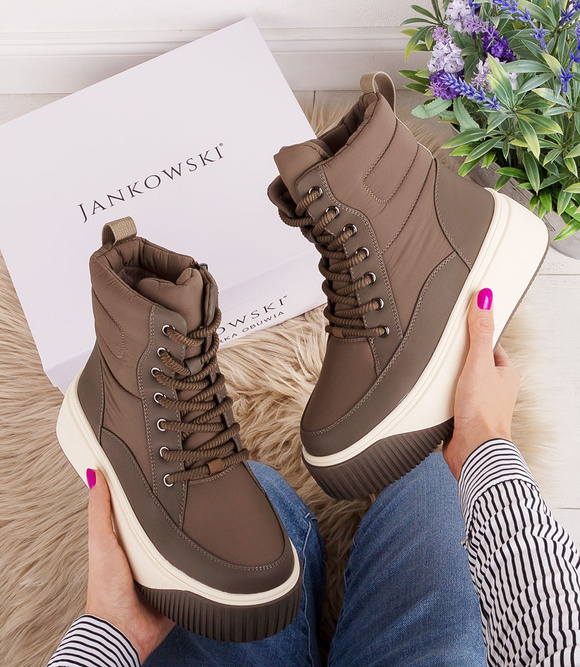 Damen Winterschneestiefel zum Schnüren mit Reißverschluss