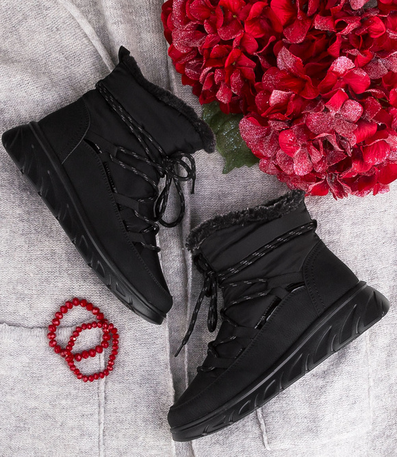 Damen Winterschneestiefel zum Schnüren mit Reißverschluss