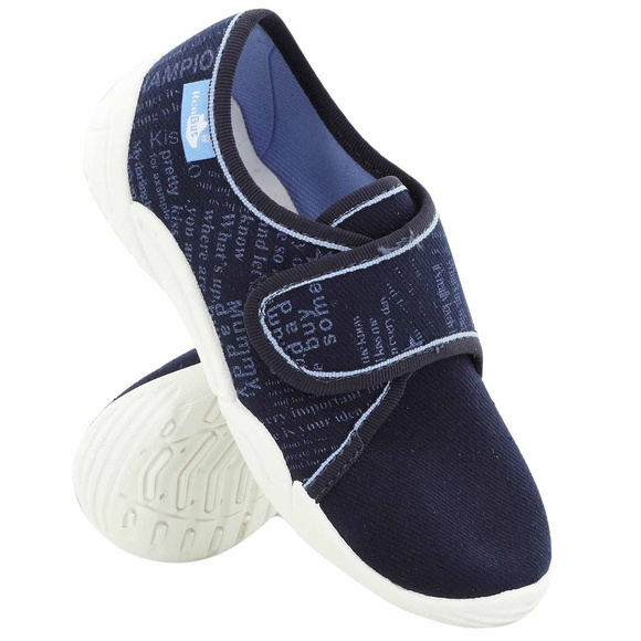 Kinder-Textilhausschuhe mit Klettverschluss