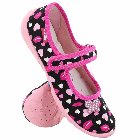 Kinder Hausschuhe Textilschuhe mit Klettverschluss