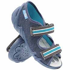 Kinder Textil Hausschuhe Sandalen mit Klettverschluss