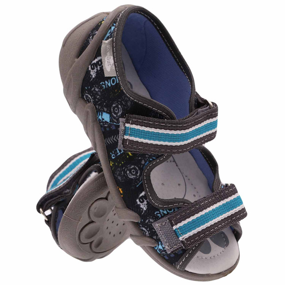 Kinder Textil Hausschuhe Sandalen mit Klettverschluss