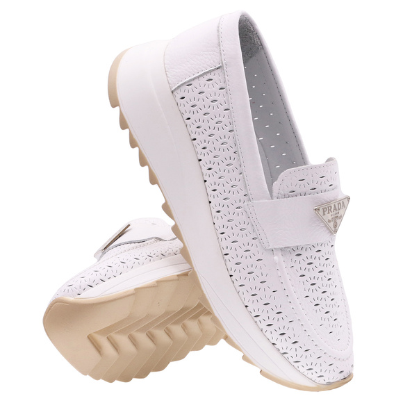 Damenschuhe durchbrochene Mokassins