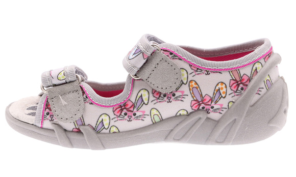 Kinder Textil Hausschuhe Sandalen mit Klettverschluss