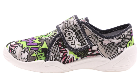 Kinder-Textilhausschuhe mit Klettverschluss