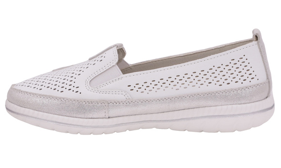 Damenschuhe durchbrochene Mokassins mit Gummizug