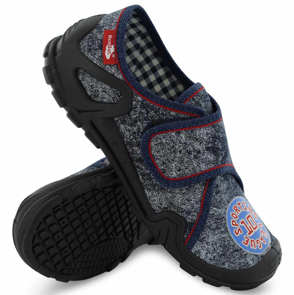 Kinder Hausschuhe Textilschuhe mit Klettverschluss