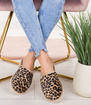 Damen Pantoffeln Hausschuhe Leopardenmuster