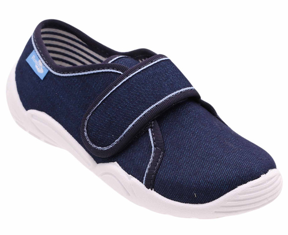 Kinder-Textilhausschuhe mit Klettverschluss