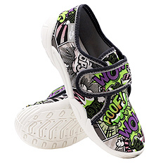 Kinder-Textilhausschuhe mit Klettverschluss