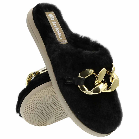 Damen Hausschuhe Hausschuhe Fell Kette