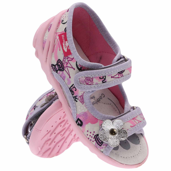 Kinder Textil Hausschuhe, Klettsandalen