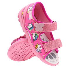 Kinder Textil Hausschuhe, Klettsandalen