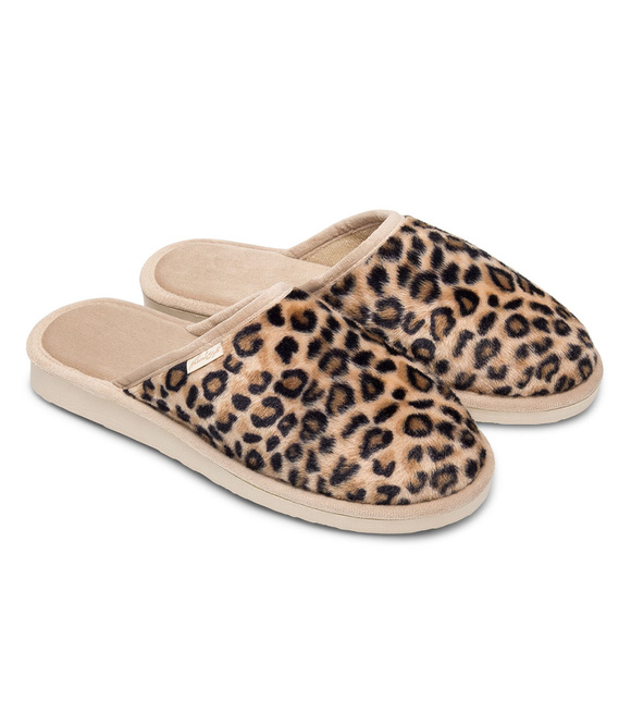 Damen Pantoffeln Hausschuhe Leopardenmuster