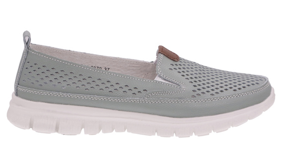 Damenschuhe durchbrochene Mokassins mit Gummizug