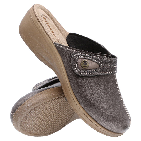 Damen Hausschuhe hoch Klett Hausschuhe